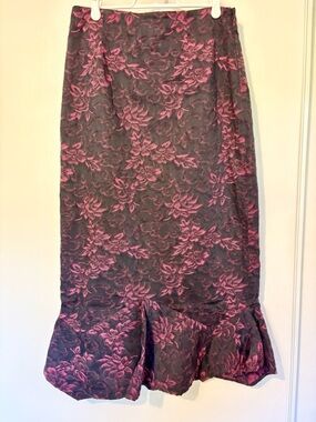 Vintage Joanie Char Mermaid Skirt Size Medium Floral Witchy Theater Trumpet Punk